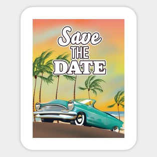 Save the Date Classic car Sticker